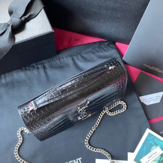 YSL SHINY IN SUNSET LEATHER CROCODILE-EMBOSSED 0731